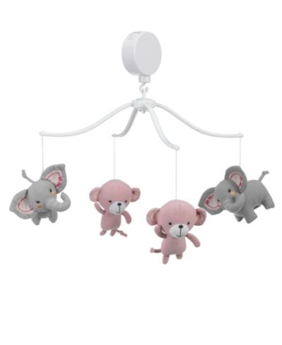 Bedtime Originals Baby Twinkle Toes Musical Monkey and Elephant Crib Mobile
