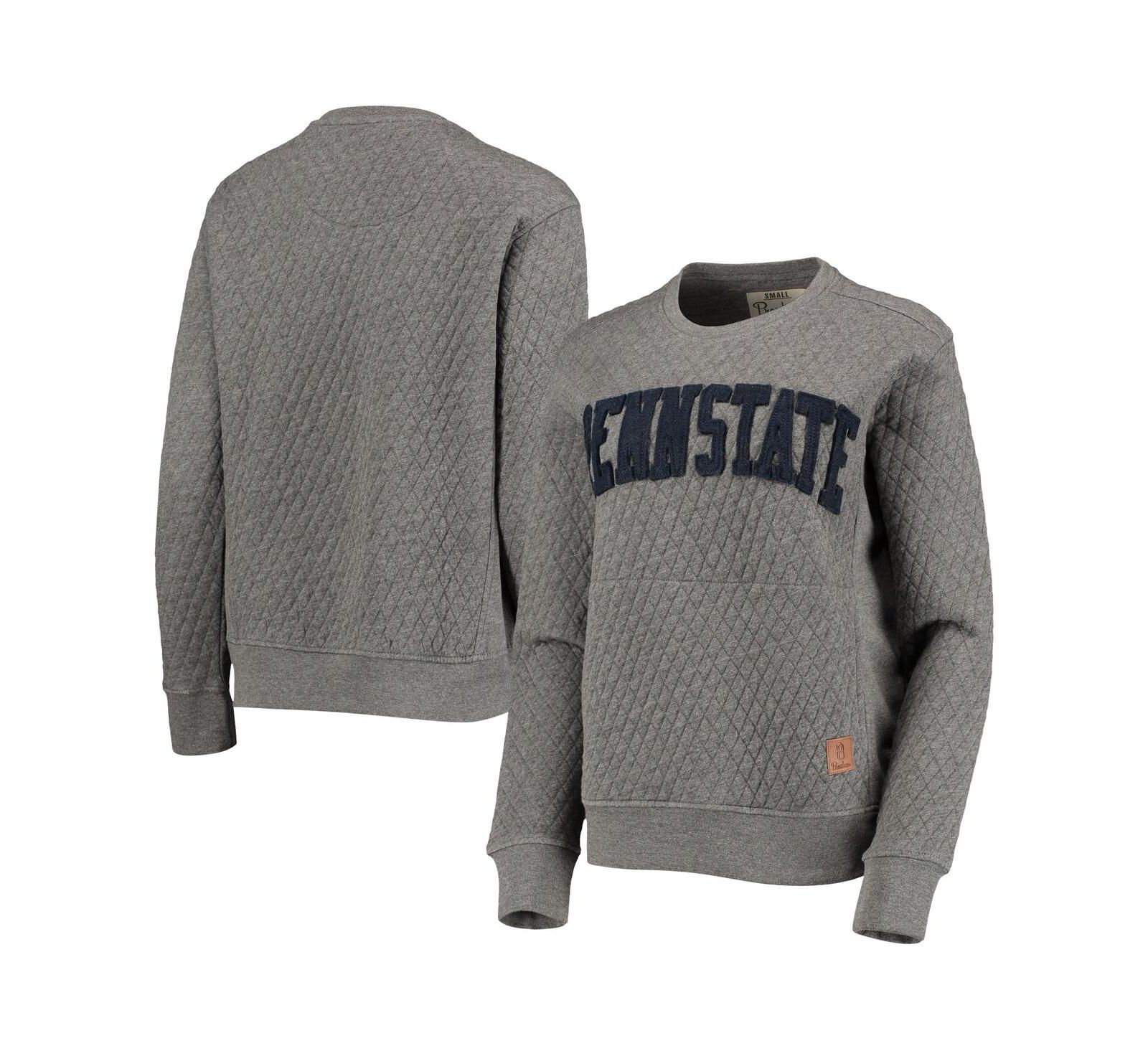 Женский свитшот Pressbox Heather Charcoal Penn State Nittany Lions Moose Quilted Pullover