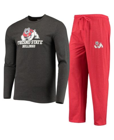 Concepts Sport Мужской комплект для сна: футболка с длинным рукавом и брюки Fresno State Bulldogs