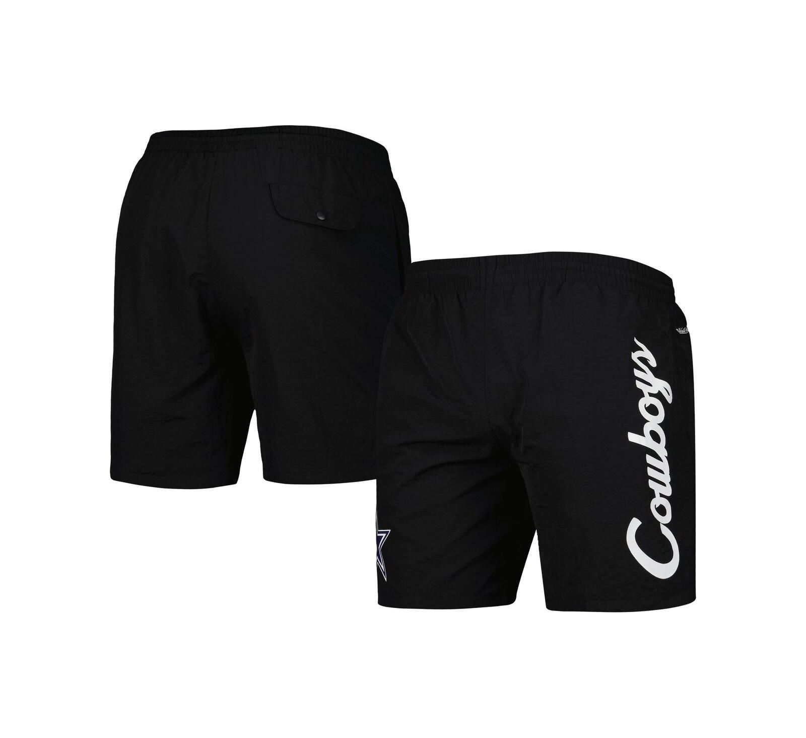 Men's Mitchell & Ness Black Dallas Cowboys Team Essentials Nylon Shorts