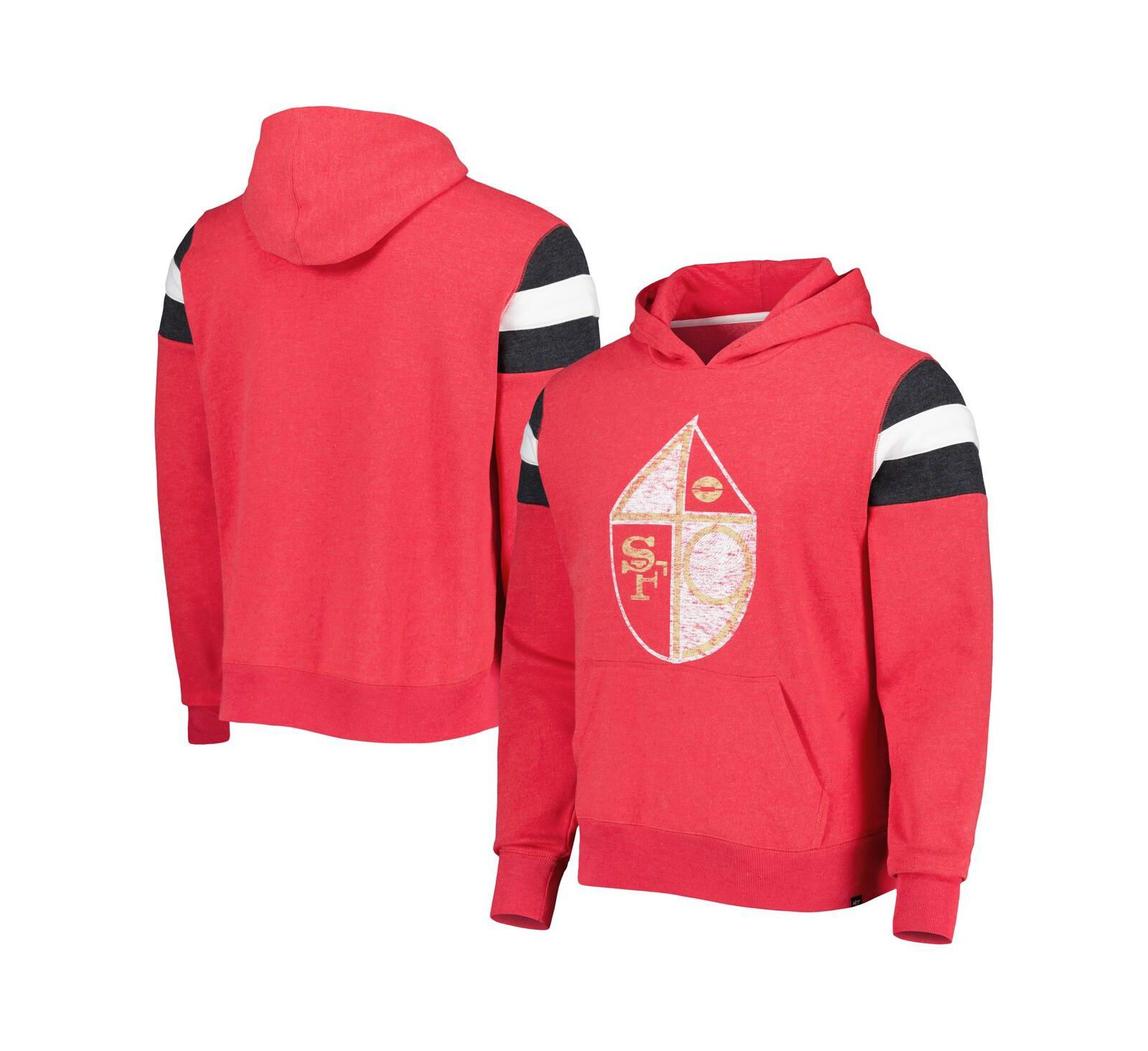 Men's '47 Brand Scarlet San Francisco 49ers Legacy Premier Nico Pullover Hoodie