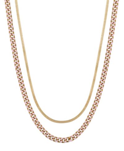 Unwritten Набор из двух цепочек: Curb и Herringbone с позолотой 14K Gold