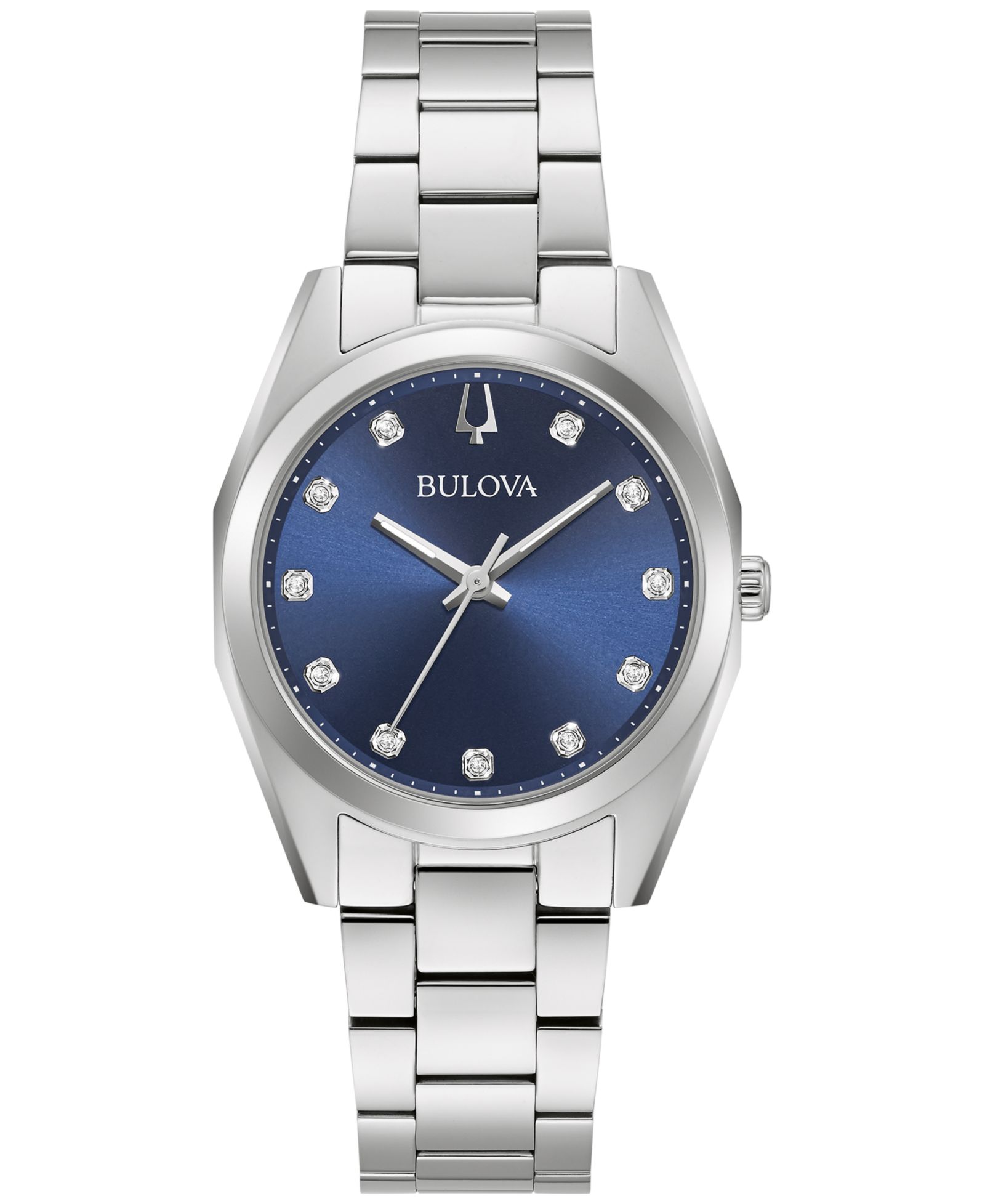 Bulova Women's Surveyor Diamond Accent Stainless Steel Bracelet Watch 31mm