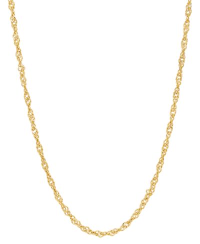 Lightweight Singapore Link 20" Chain Necklace in 14k Gold