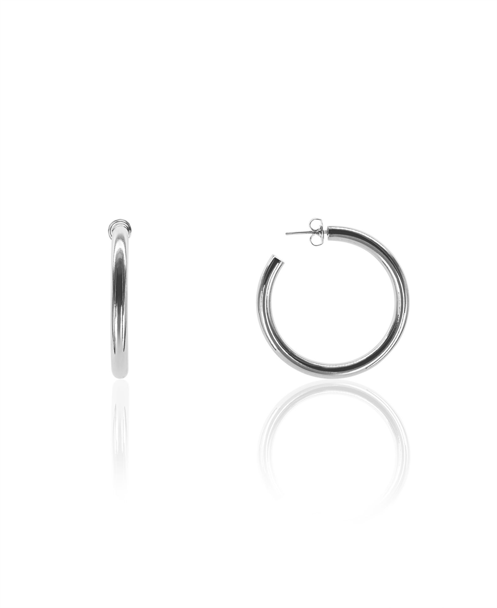 Серьги-кольца OMA THE LABEL Liv 1 1/2" Medium White Gold-Plated Brass 40mm