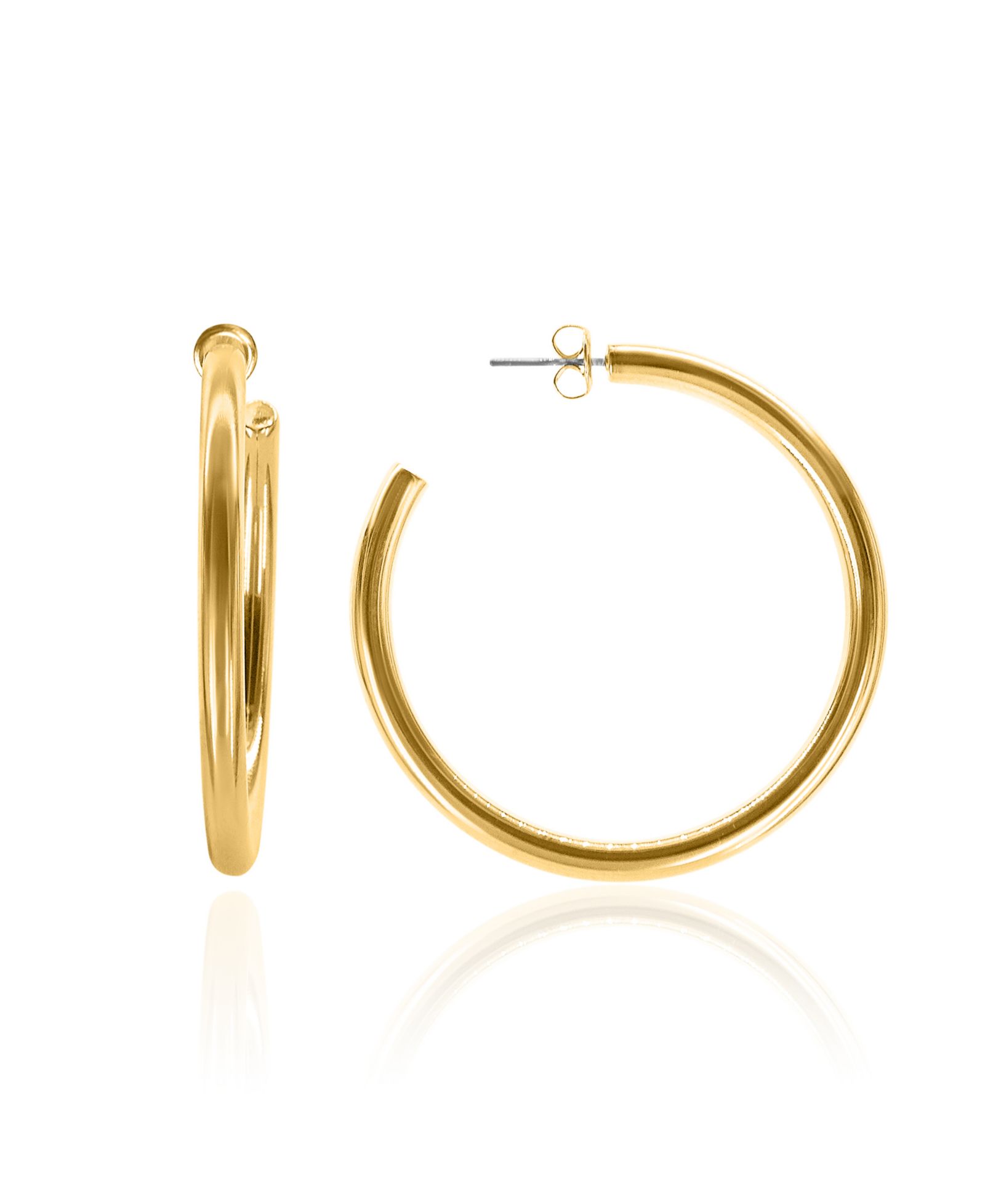 OMA THE LABEL Liv 2 1/3" Large  Hoops in 18k Gold- Plated Brass, 60mm