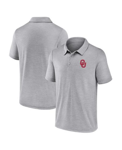 Мужской Fanatics Gray Oklahoma Sooners Striated Primary Logo Polo Shirt