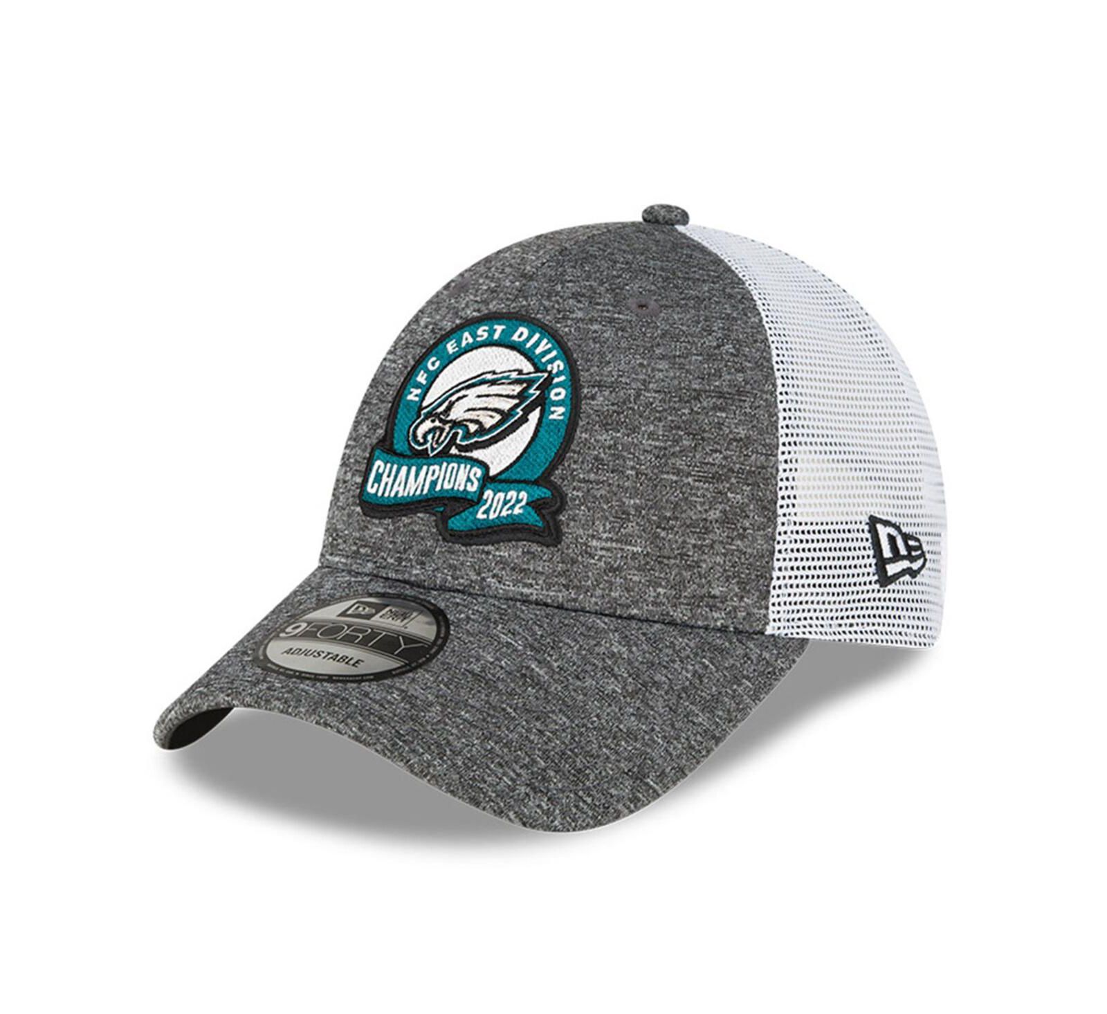 Men's New Era Heather Gray Philadelphia Eagles 2022 NFC East Division Champions Locker Room 9FORTY Adjustable Hat