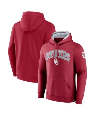 Мужское худи Fanatics Crimson Oklahoma Sooners Arch and Logo Tackle Twill Pullover