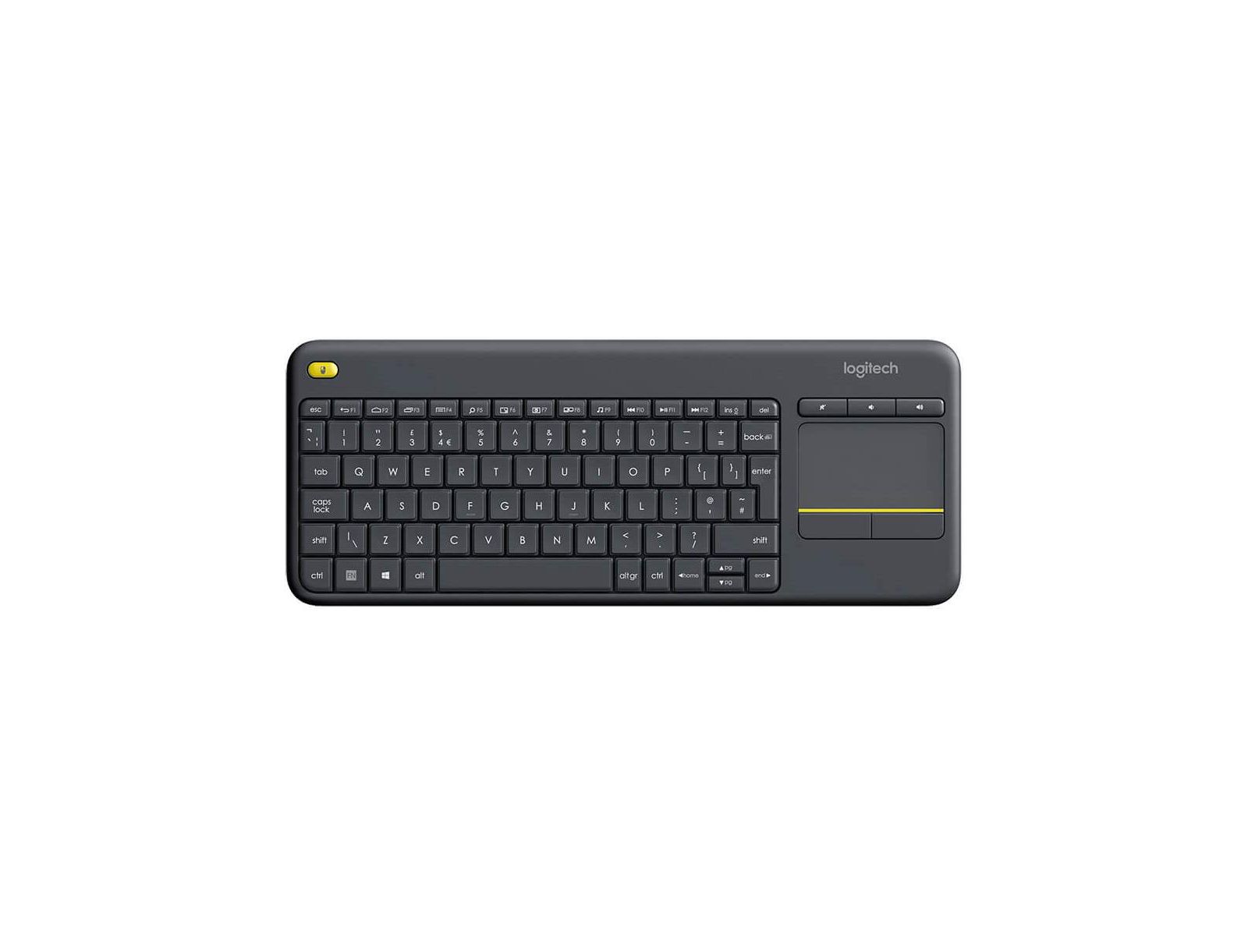 Logitech K400 Plus Wireless Touchpad Keyboard Compatible with Windows and Android
