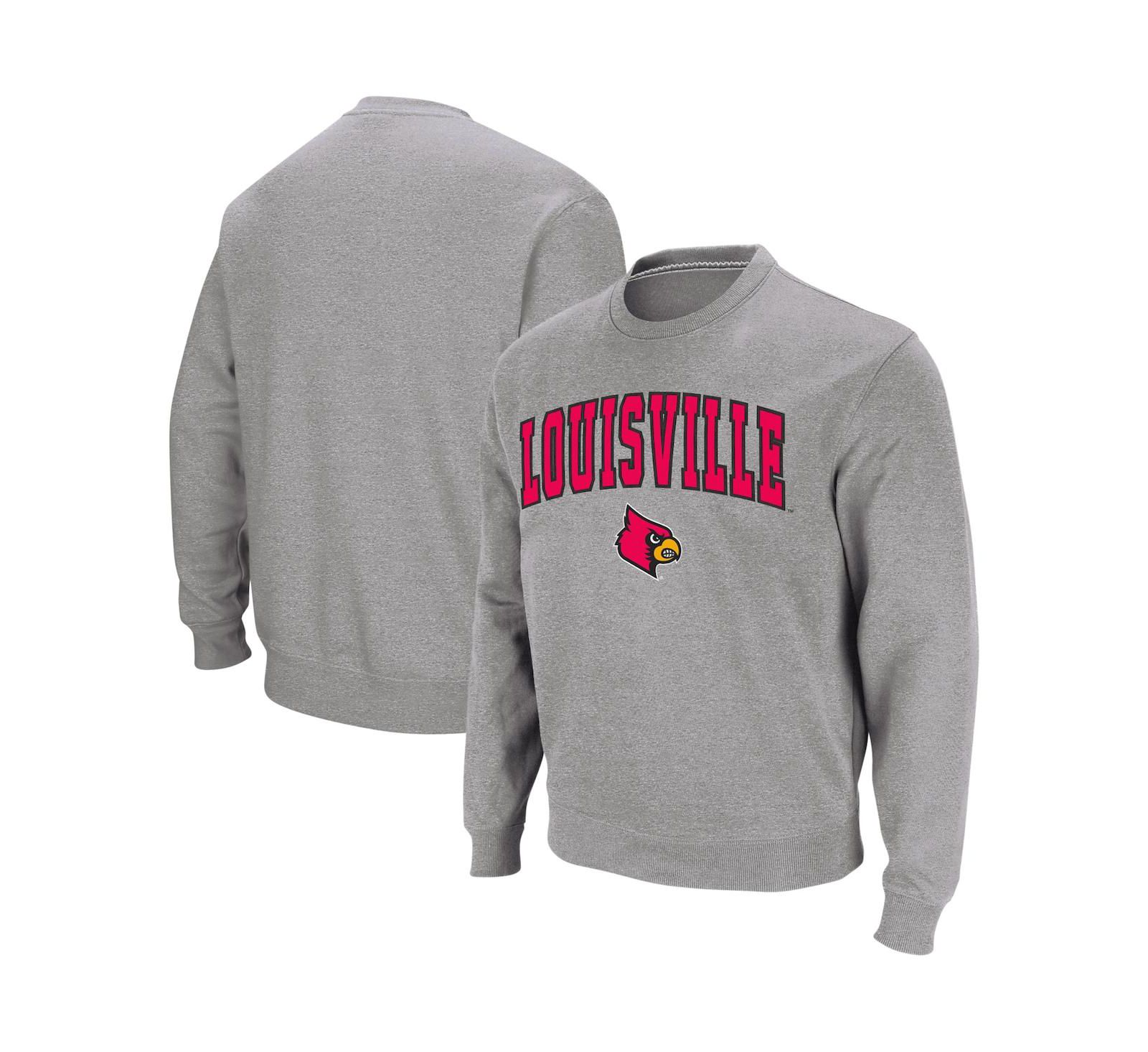 Мужской свитшот Colosseum Louisville Cardinals Arch and Logo Crew Neck