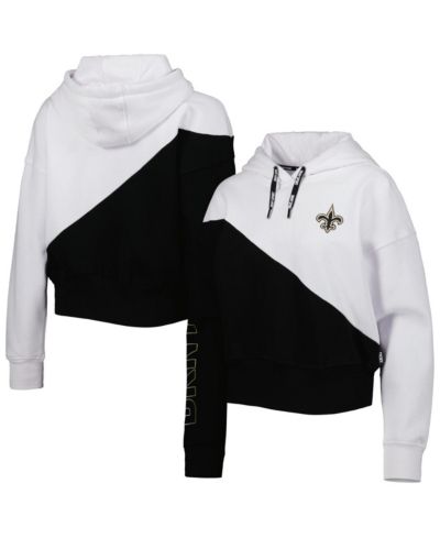 Женское худи DKNY Sport Bobbi Color Blocked, бело-черное, New Orleans Saints