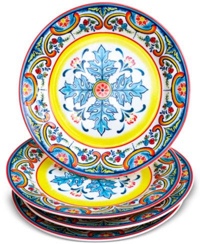 Euro Ceramica Zanzibar Salad Plates, Set of 4