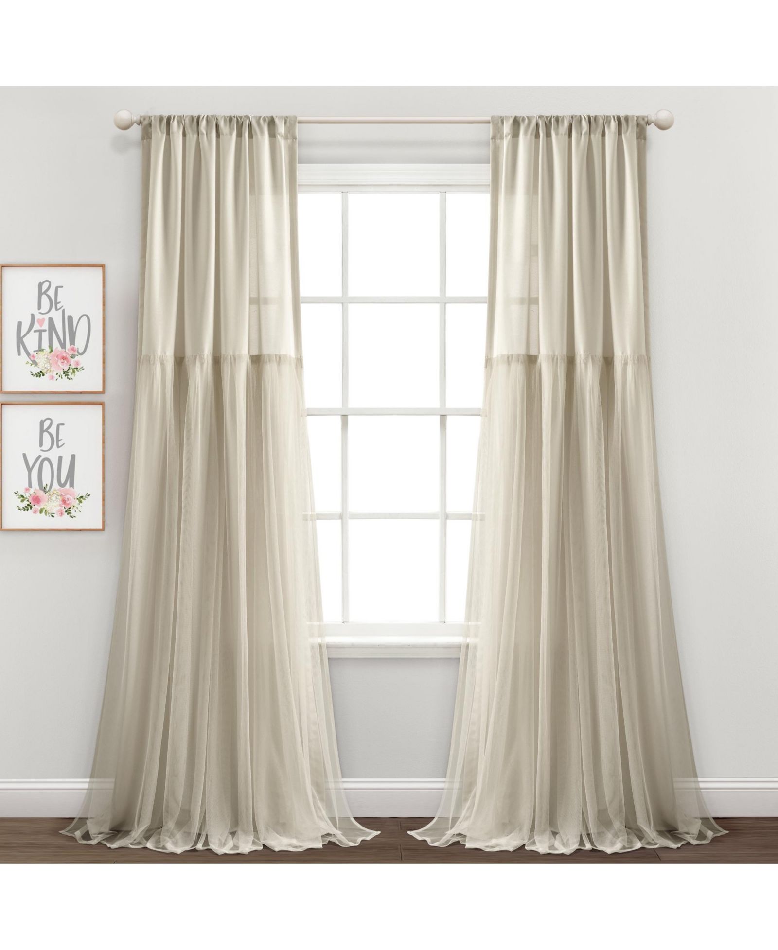 Шторы Lush Decor Tulle Skirt Solid Light Filtering Pair Tan