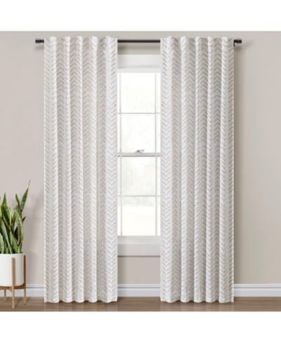 Lush Decor Hygge Modern Arrow Linen-Textured Window Curtain Panels Pair 40"W x 84"L Curtains for Bedroom - Living Room Curtains