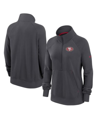 Women's Nike Charcoal San Francisco 49ers Premium Raglan Performance Half-Zip Sweatshirt