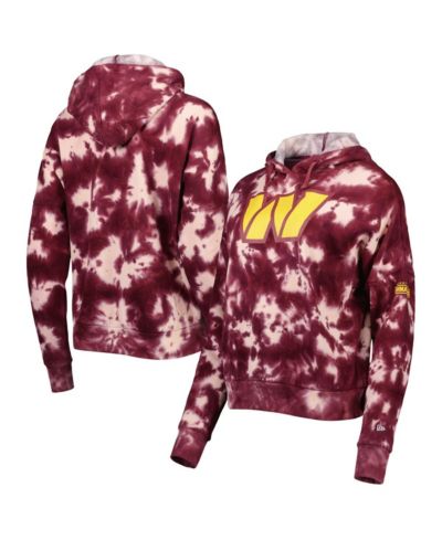 Женское худи New Era Burgundy Washington Commanders Cloud Dye Fleece Pullover