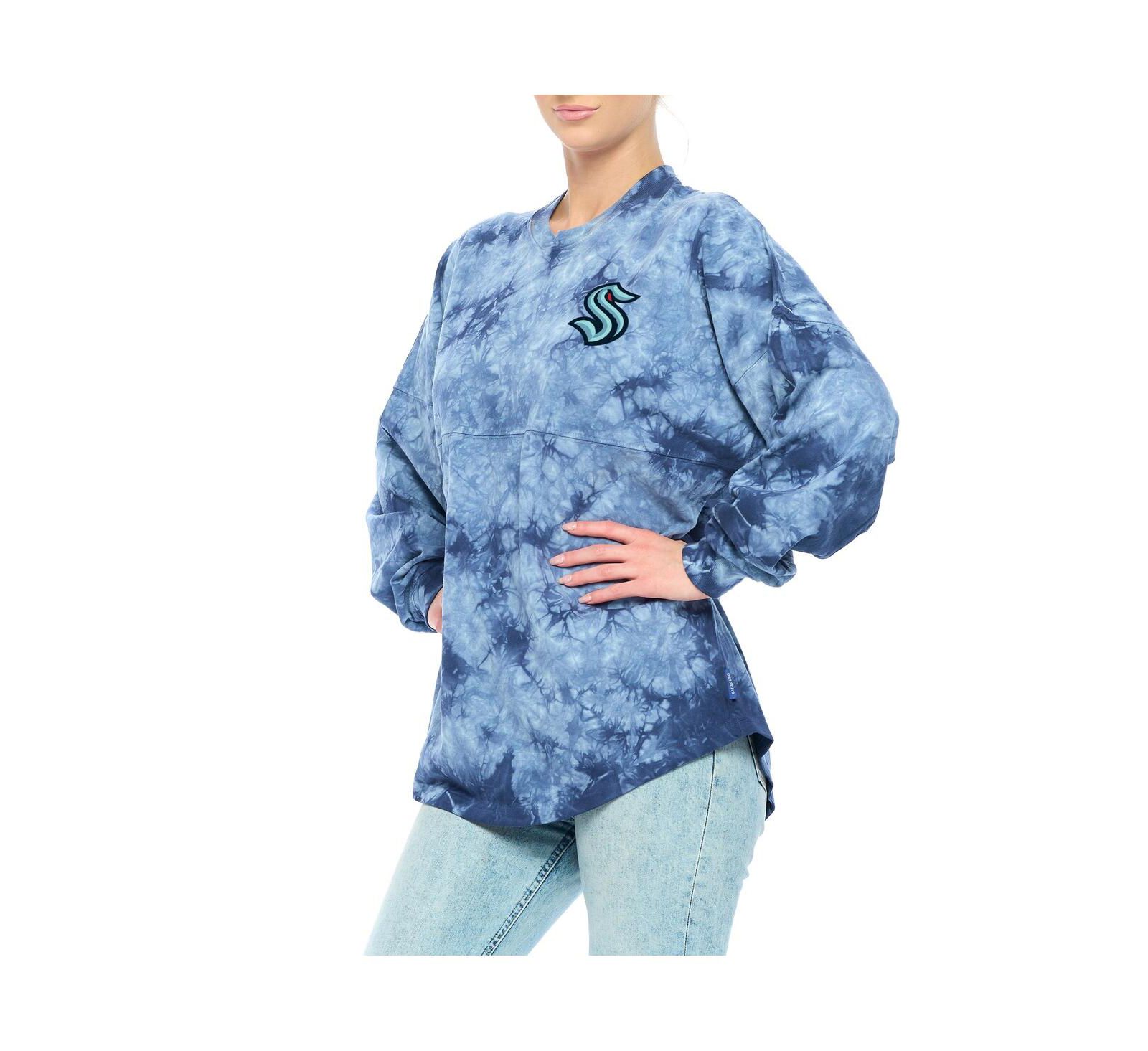 Женская футболка Fanatics Seattle Kraken Deep Sea Blue с длинным рукавом