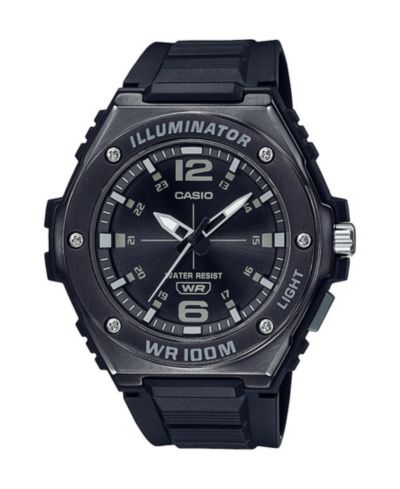 Casio Мужские часы Three-Hand Black Resin 49.6mm, MWA100HB-1AV