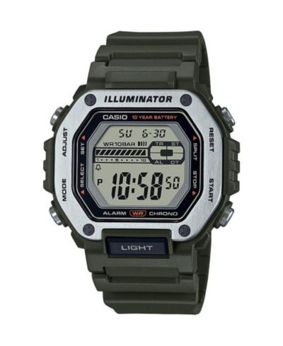 Мужские цифровые часы Casio Green Resin, 47.2mm, MWD110H-3AV