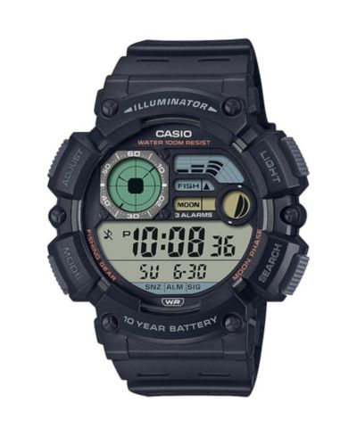 Мужские цифровые часы Casio Black Resin 50.1mm, WS1500H-1AV