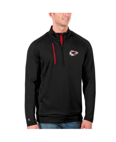 Мужская куртка Antigua Black/Red Kansas City Chiefs Generation Quarter-Zip Pullover Jacket