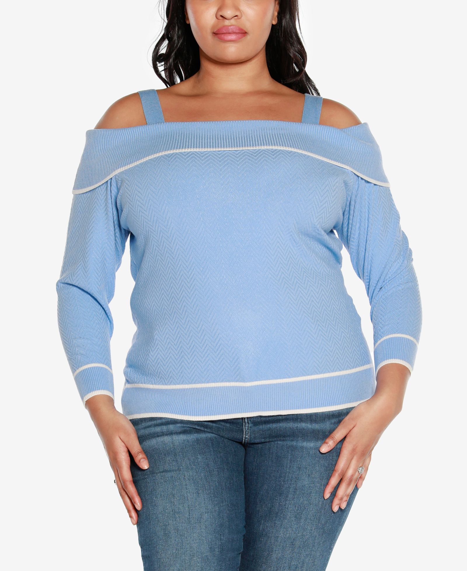 Belldini Plus Size свитер с открытыми плечами Black Label
