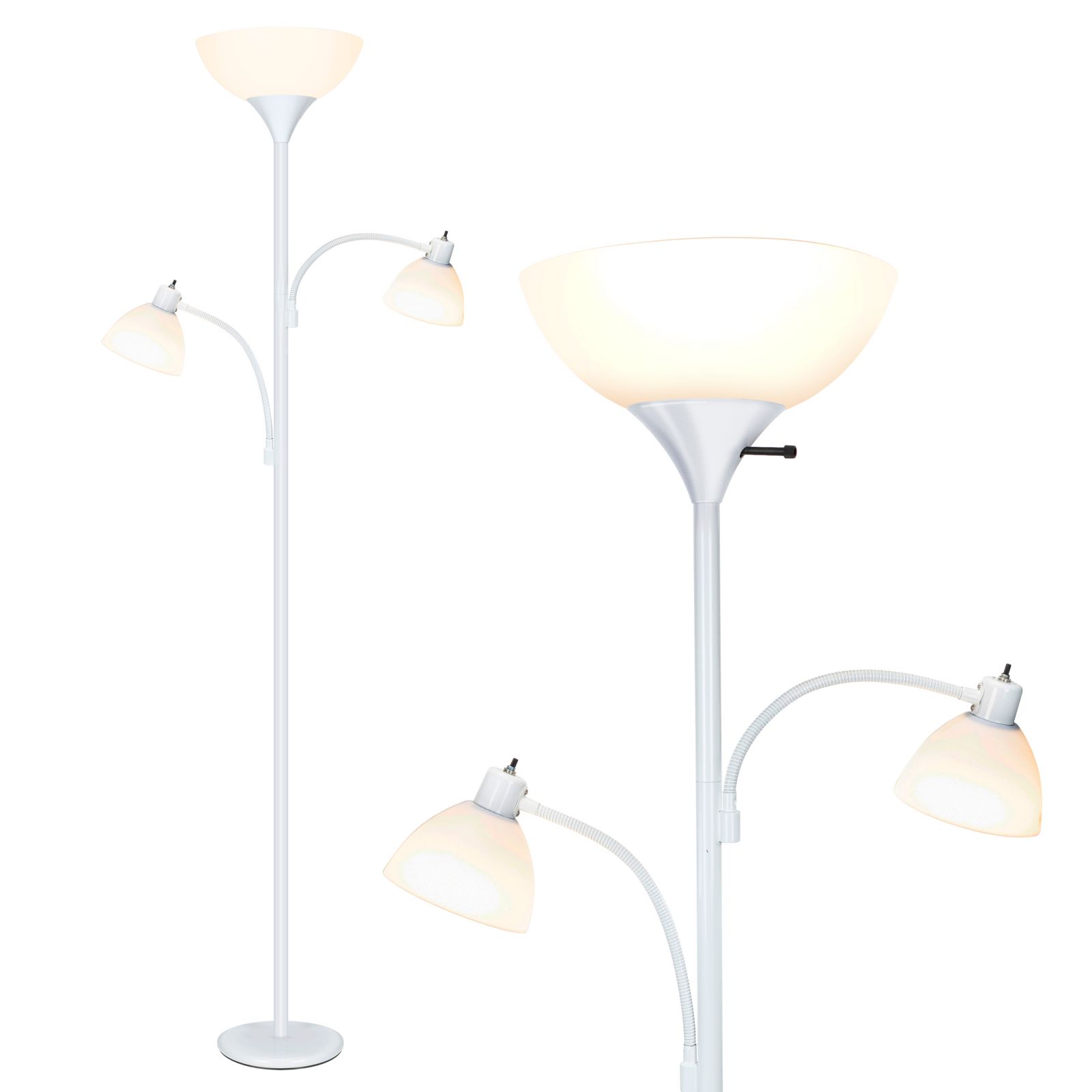 Brightech Sky Dome Double 72" LED Torchiere Floor Lamp with Adjustable Arms