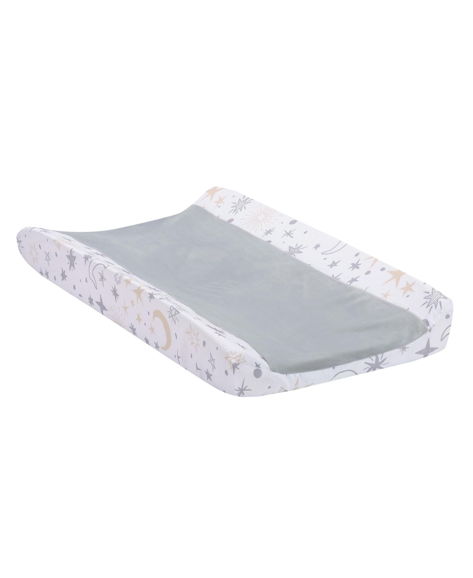 Lambs & Ivy Baby Lambs and Ivy Goodnight Moon White/Gray Changing Pad Cover - Moons/Stars