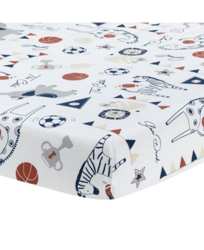 Lambs & Ivy Lambs and Ivy Hall of Fame Animals/Sports 100% Cotton Fitted Baby Crib Sheet