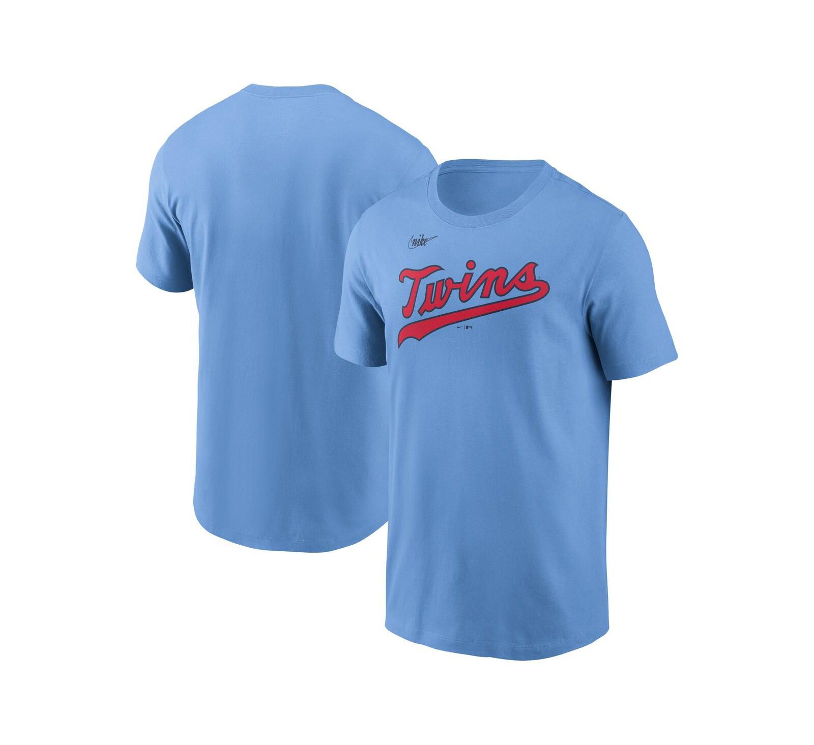 Nike Men's Light Blue Minnesota Twins Cooperstown Wordmark T-Shirt