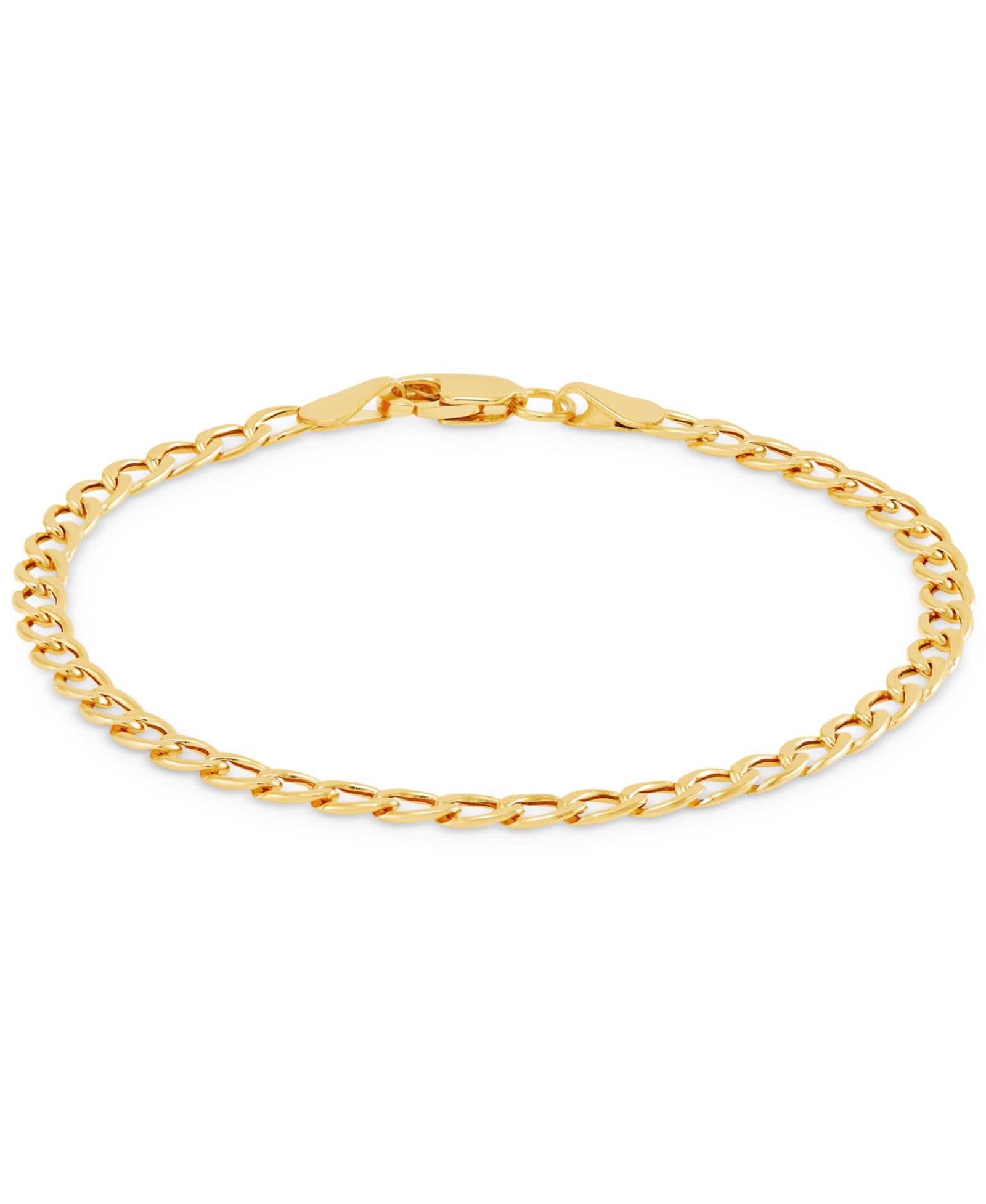 Детский браслет из полированного полого цепи в 14k Yellow Gold