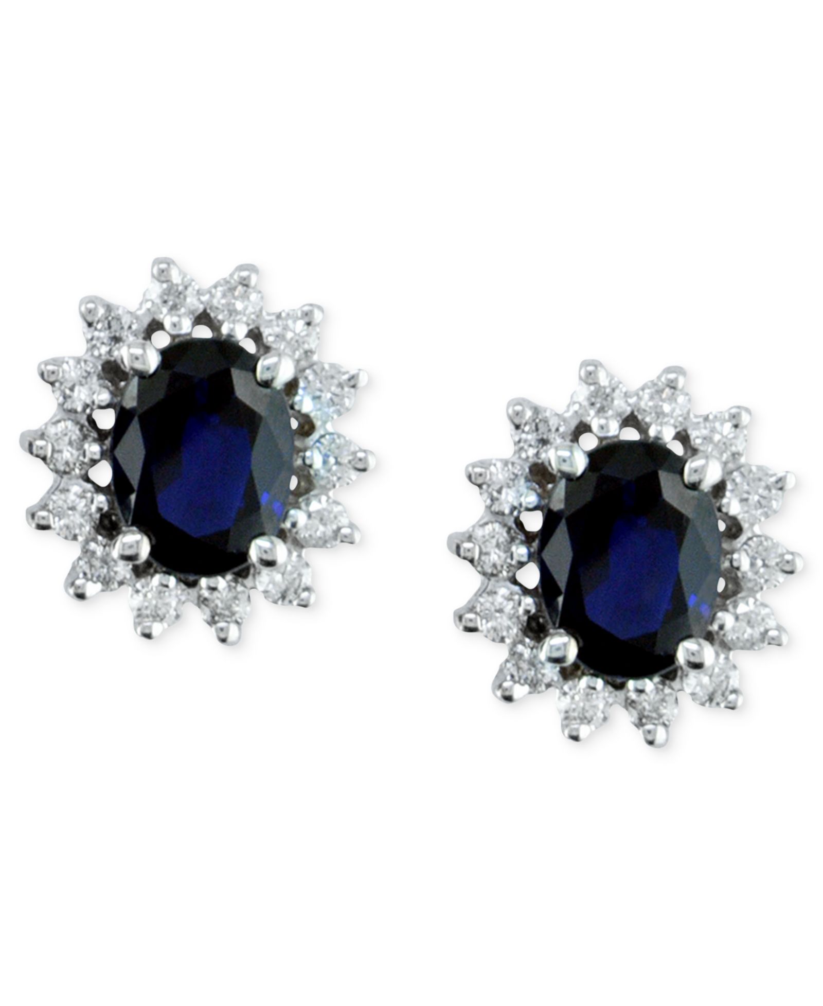 EFFY Collection Серьги-гвоздики Halo с изумрудом (2-1/4 ct. t.w.) и бриллиантами (5/8 ct. t.w.) в 14k золоте