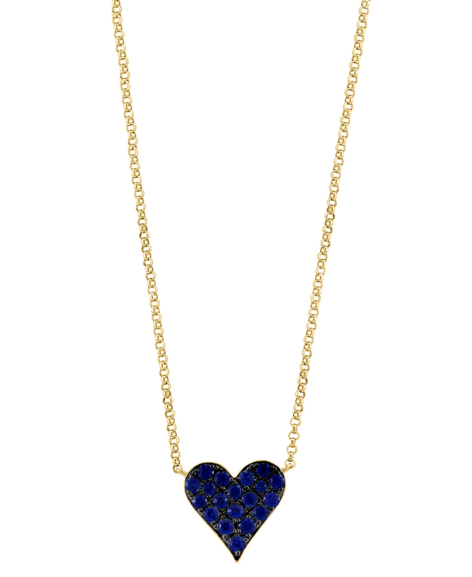 Подвеска EFFY® Ruby Pavé Heart 18" в 14k Rose Gold (также доступна в Sapphire)