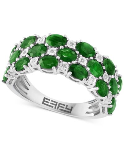 EFFY® Кольцо с рубином и бриллиантами из стерлингового серебра