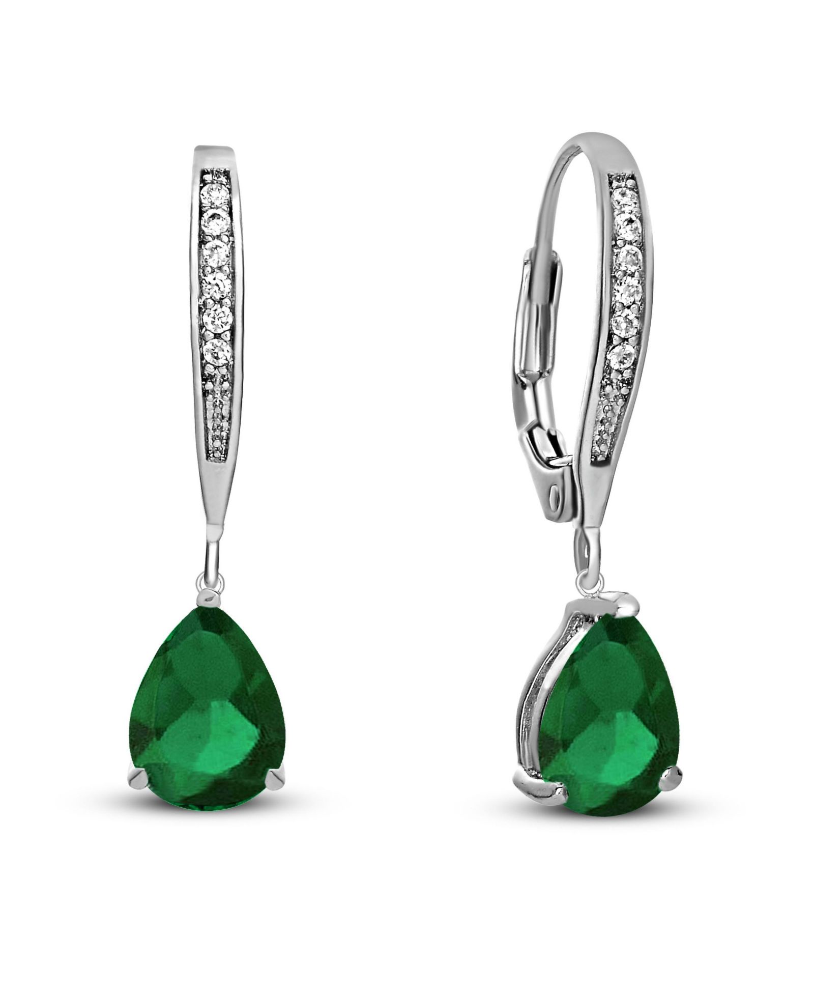 Серьги GiGiGirl Dainty White Gold Plated Pear CZ
