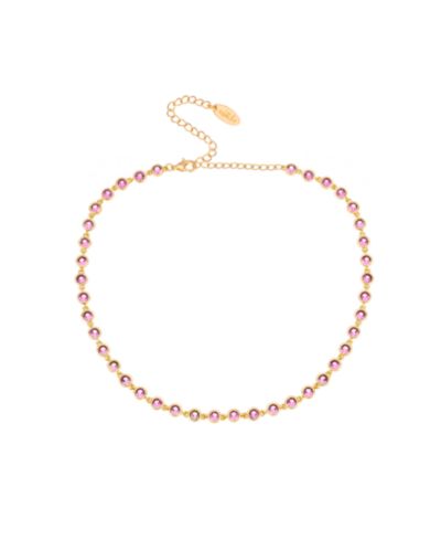 Ettika Cubic Zirconia Disc and 18K Gold Plated Link Necklace