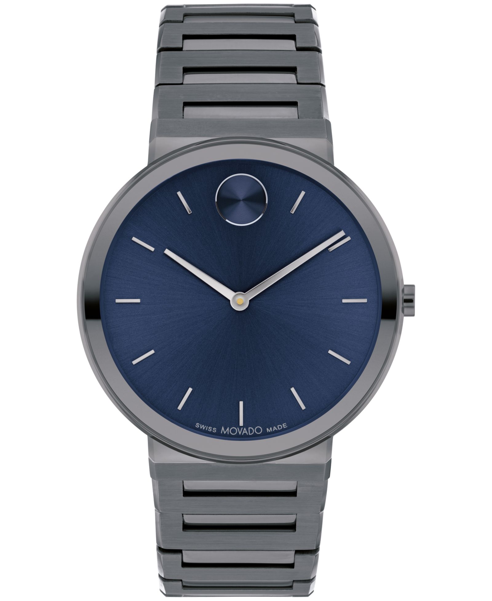 Мужские часы Movado Bold Horizon Swiss Quartz Ionic Plated Gray Steel 40mm