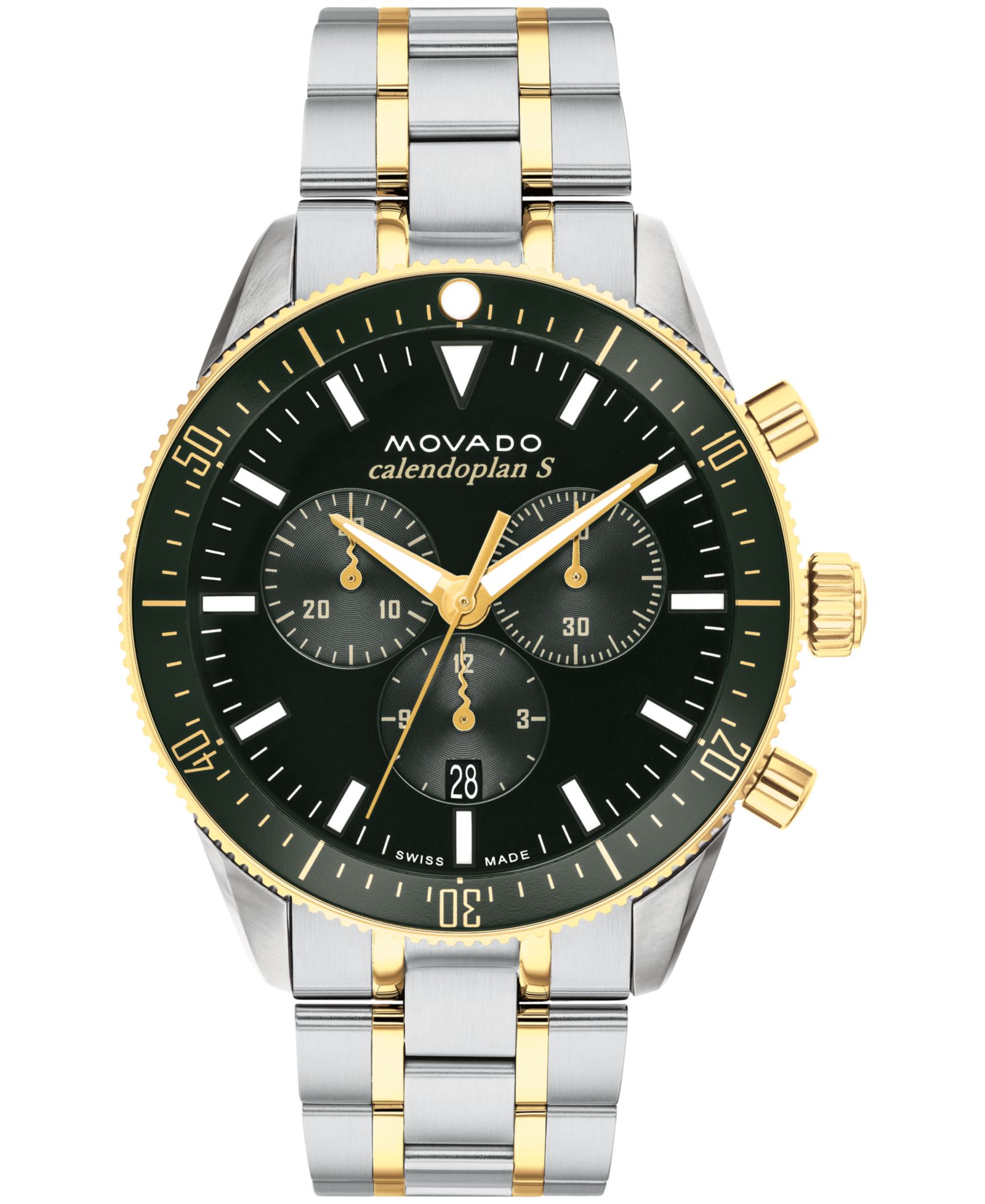 Movado Мужские часы Calendoplan S Swiss Quartz Chronograph Two Tone Stainless Steel 42mm