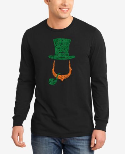 Мужская футболка LA Pop Art Leprechaun Word Art с длинным рукавом