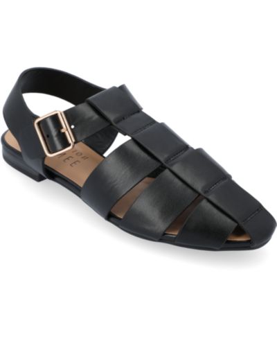Journee Collection Women's Cailinna Caged Fishermen Flats