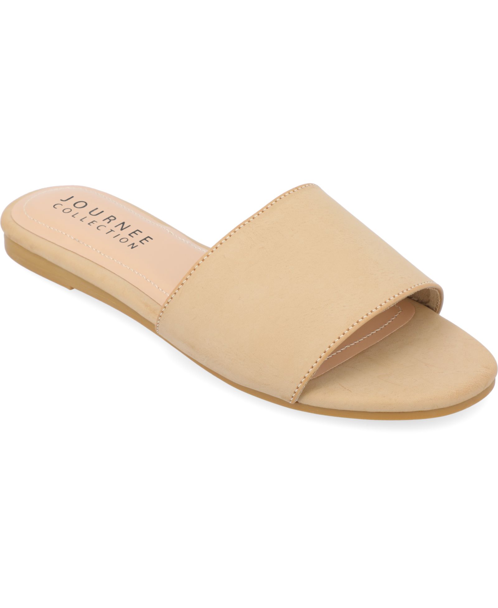 Journee Collection Women's Kolinna Single Band Slide Flat Sandals