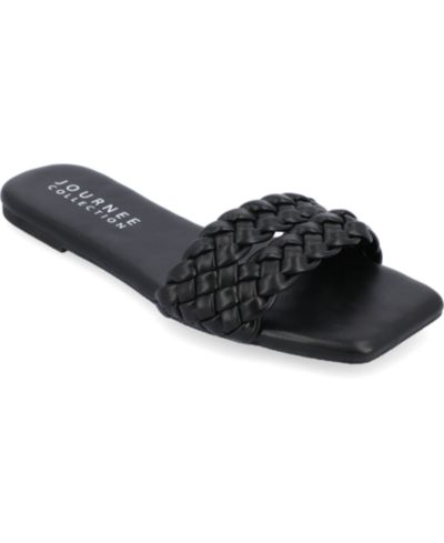 Journee Collection Women's Sawyerr Braided Band Flat Sandals