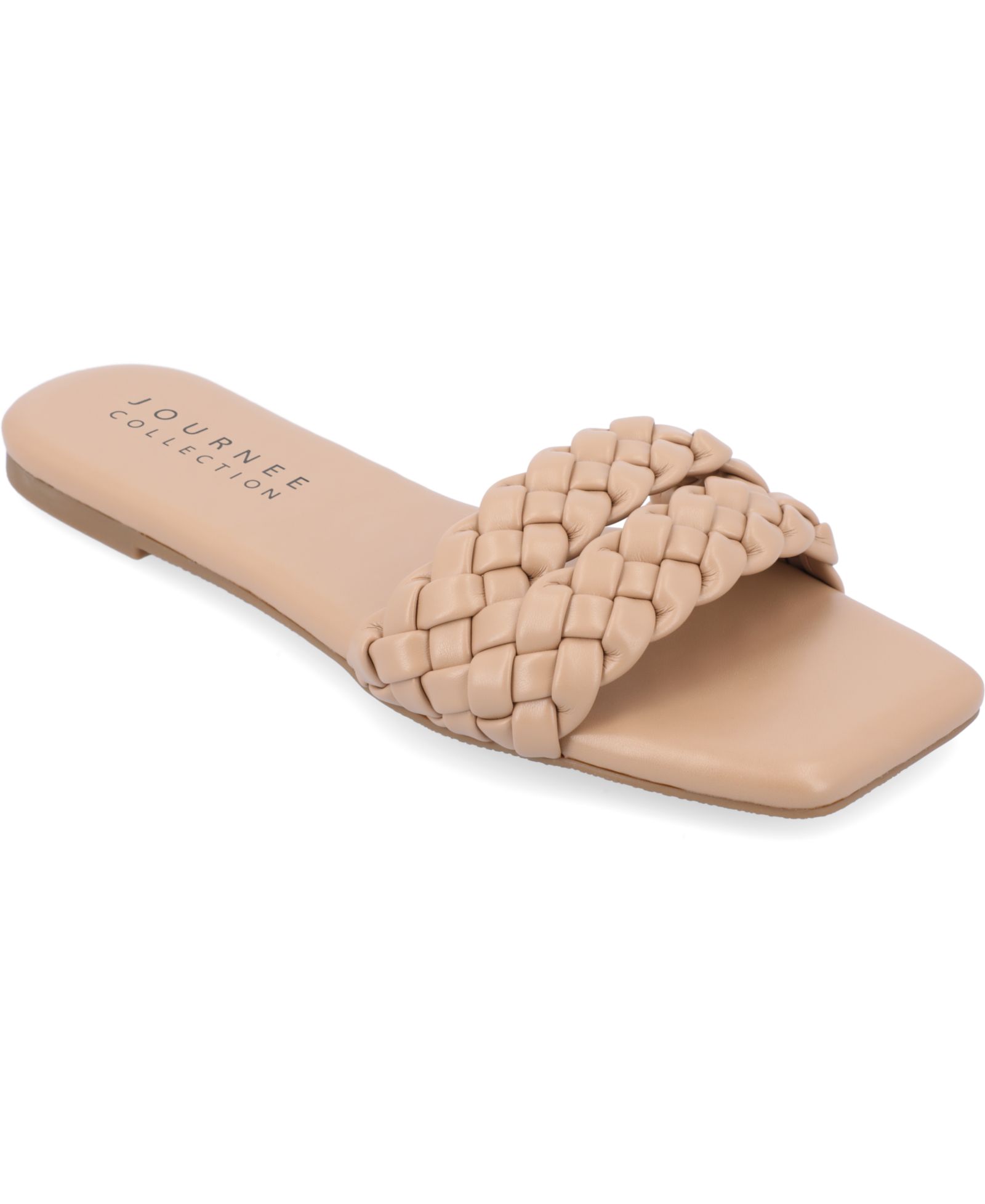 Journee Collection Women's Sawyerr Braided Band Flat Sandals