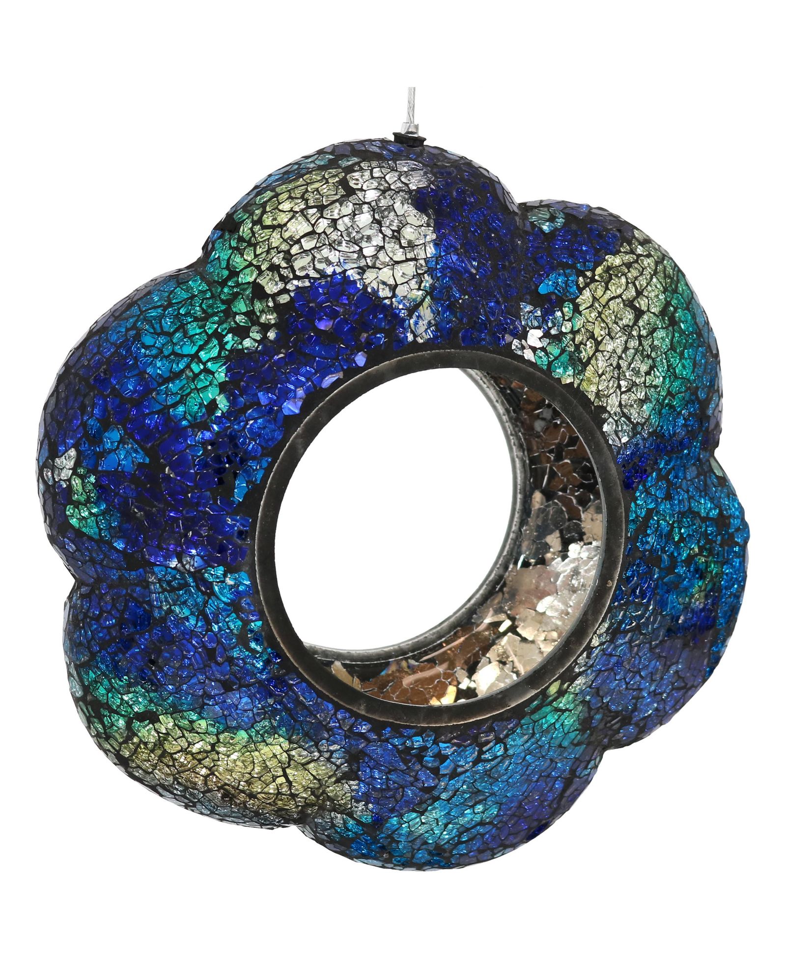 Подвесная кормушка для птиц Sunnydaze Decor Glass Round Flower-Shaped 10"