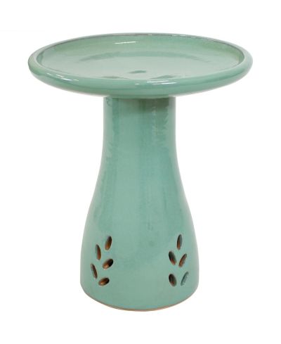 Декоративная поилка для птиц Sunnydaze Decor Outdoor Weather-Resistant Garden Patio Ceramic Hand-Painted Seafoam