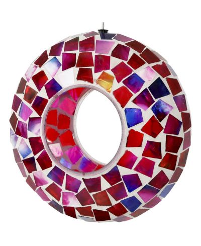 Подвесная кормушка для птиц Sunnydaze Decor, стеклянная, с мозаикой, круглая