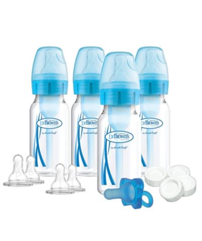 Dr. Browns Baby 14 Piece Options+ Preemie & Newborn Anti-Colic Baby Bottle Set, Blue