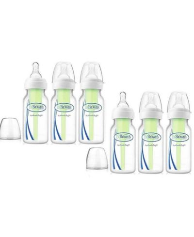 Dr. Browns Standard Neck Options+ Anti-Colic Baby Bottle, 4 oz, 6 Pack