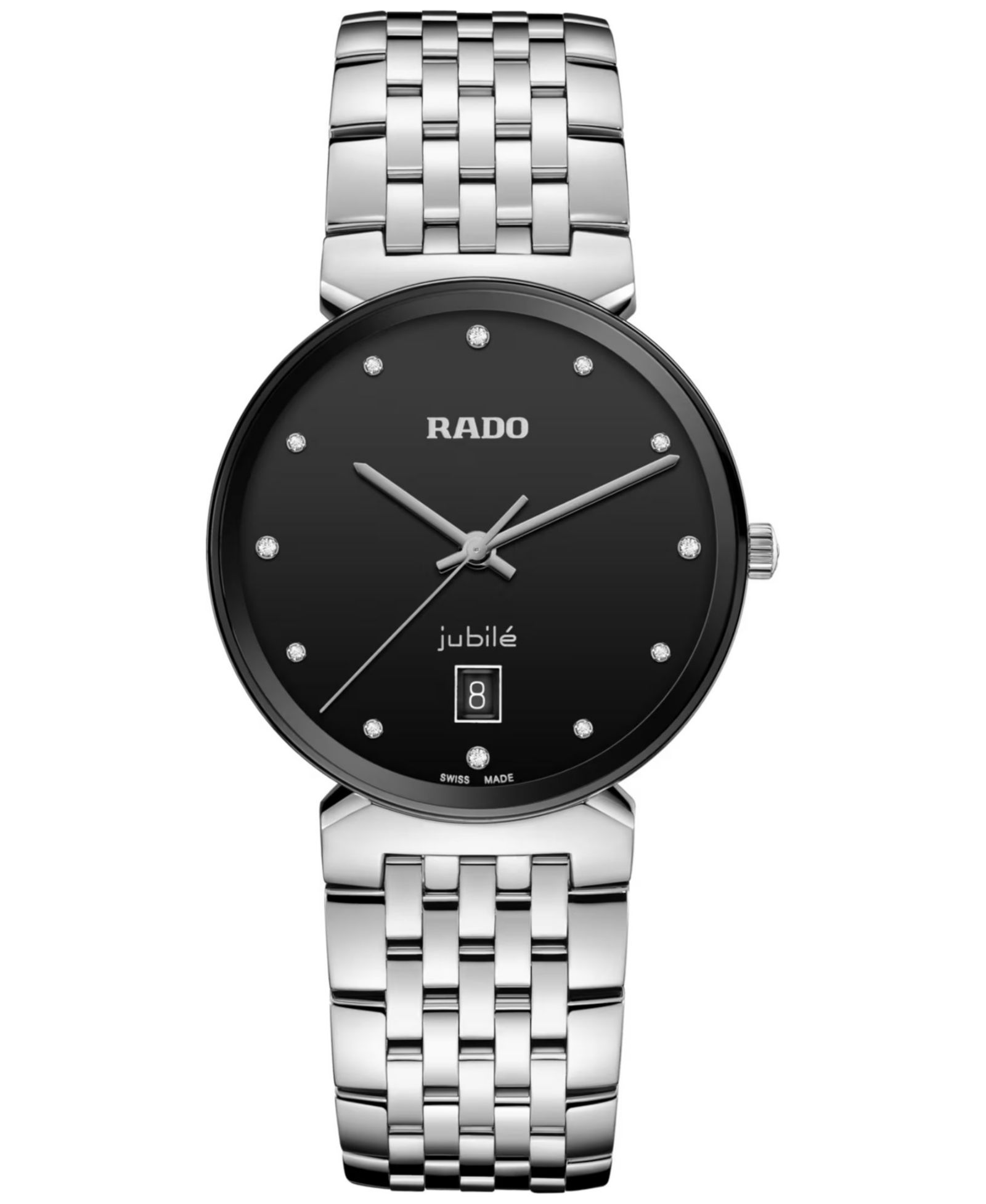Rado Женские швейцарские часы Florence Classic с бриллиантами, стальной браслет, 38mm